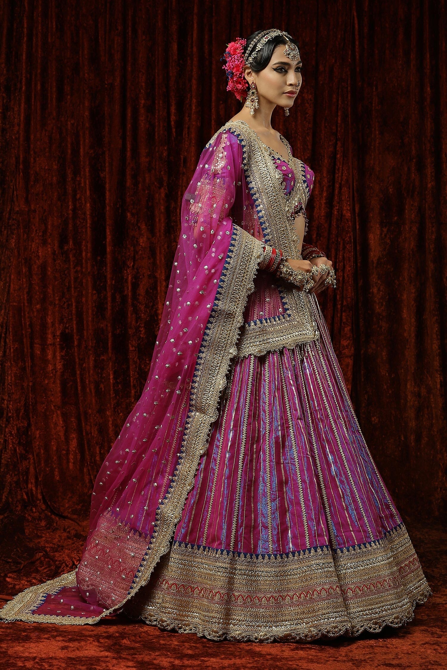Buy Lehnga Choli - Lilac Purple Zari Embroidered Wedding Lehenga Choli