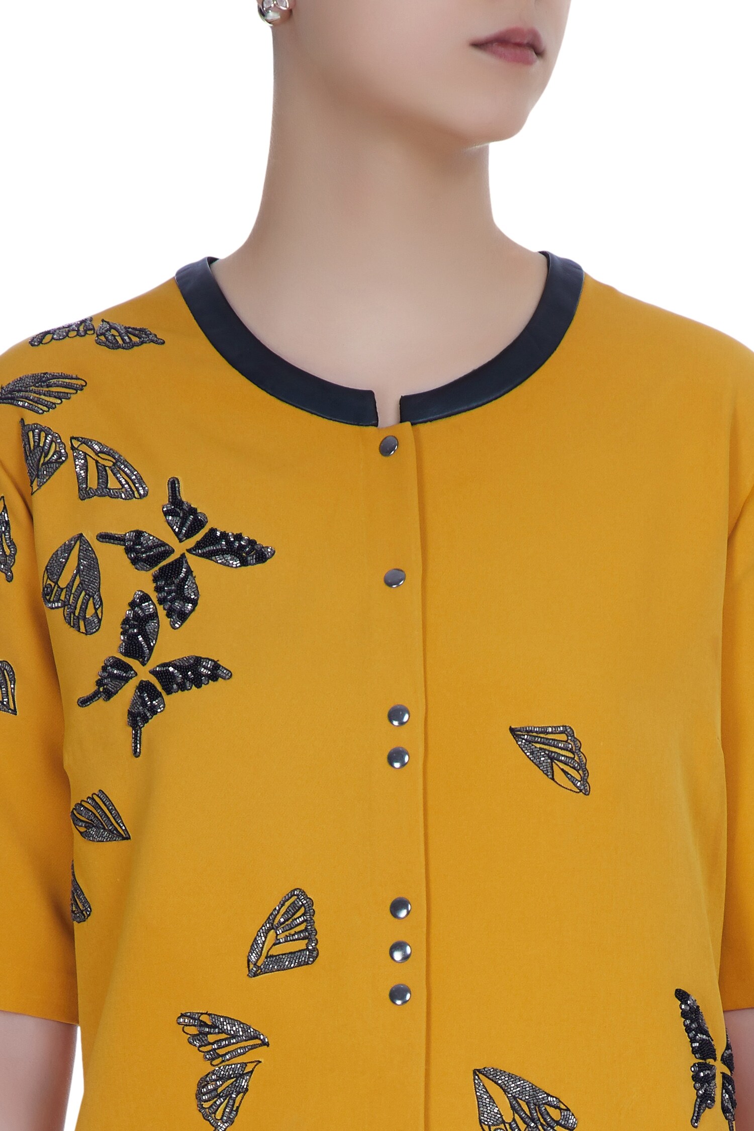 Buy Shahin Mannan Sequin & bead embroidered butterfly kurta with pants