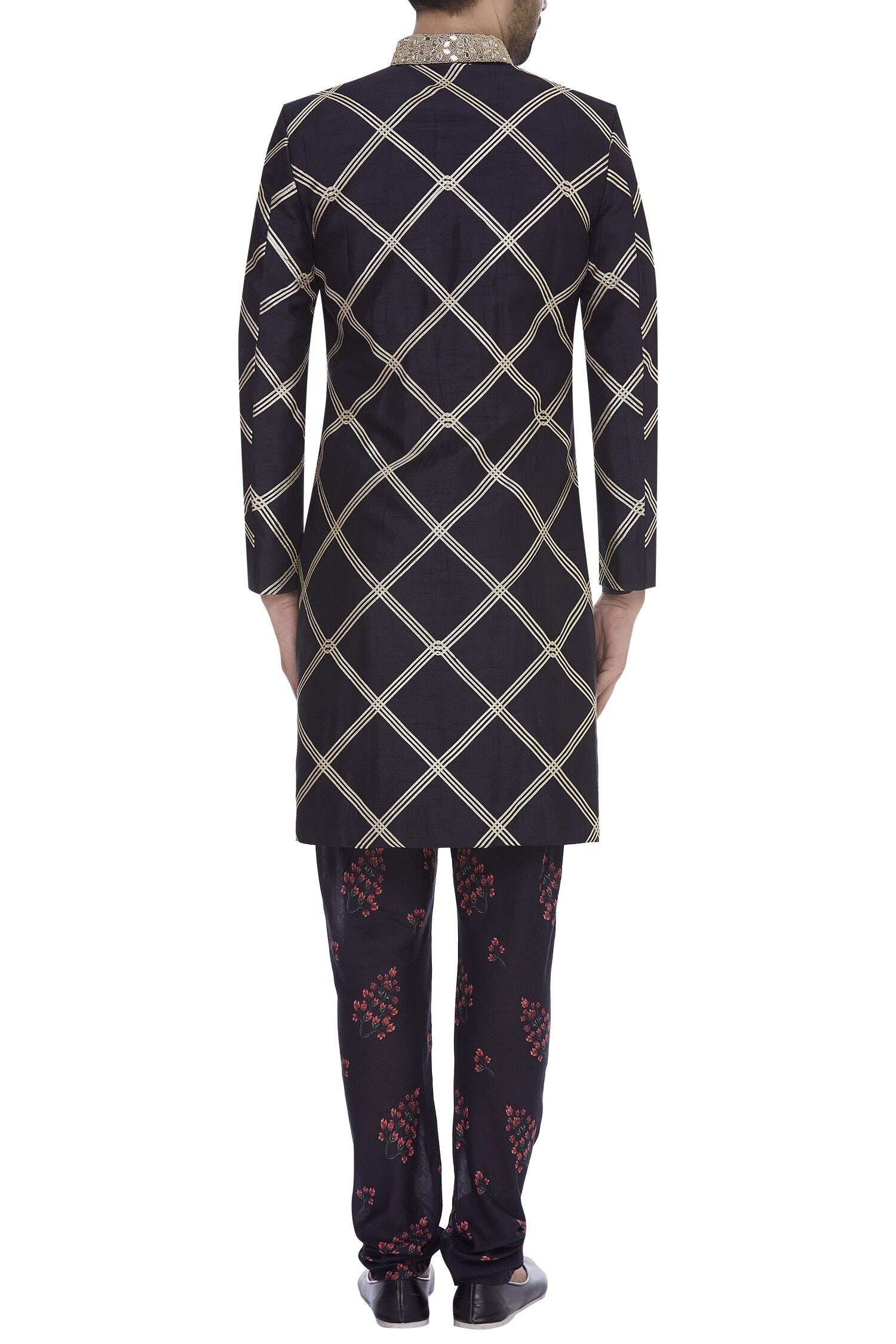 Buy Embroidered jacket with kurta & pants.. by Vikram Phadnis Men at