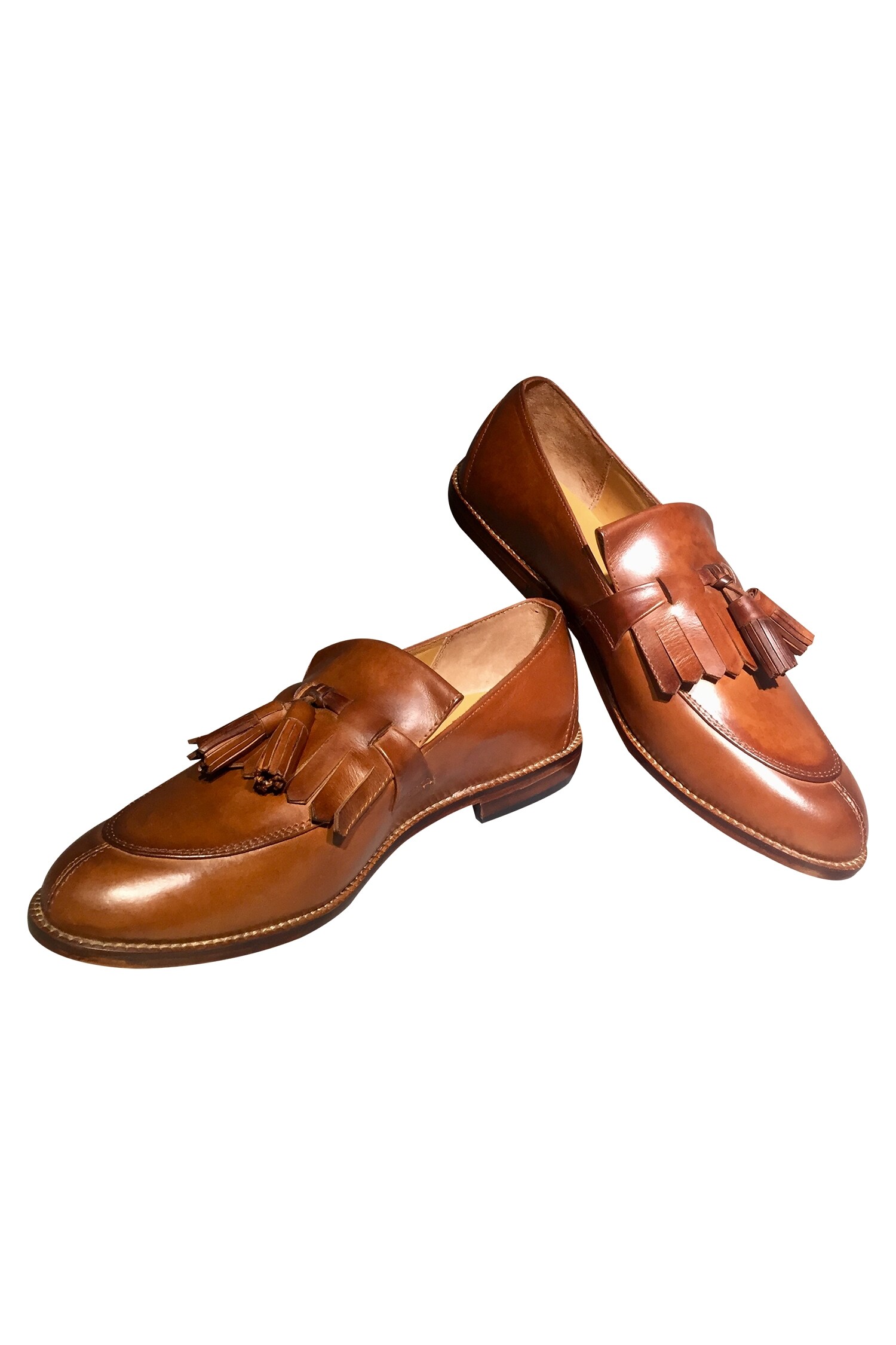 block heel tassel loafers