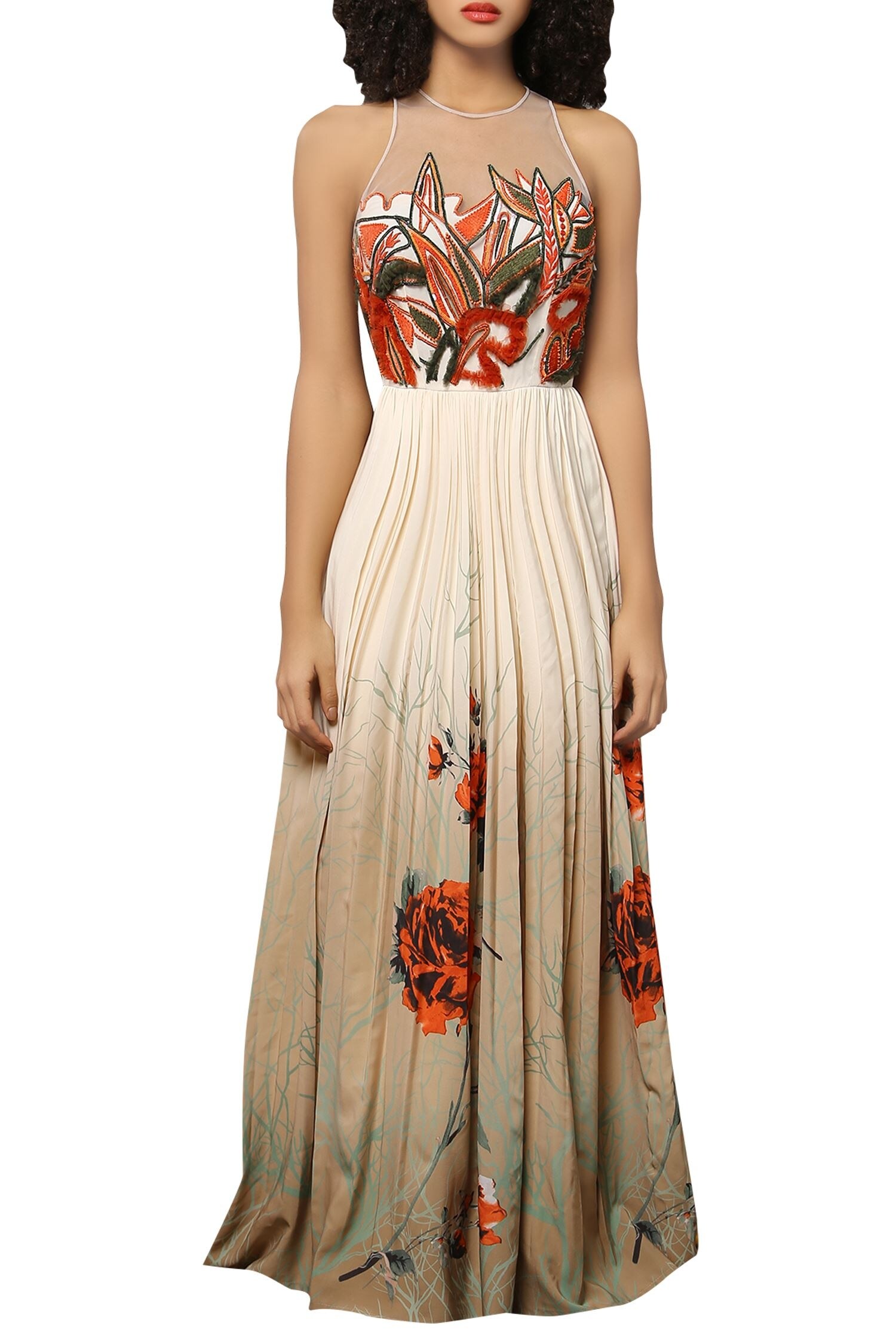 Buy Reynu Taandon Embroidered Maxi Dress Online | Aza Fashions