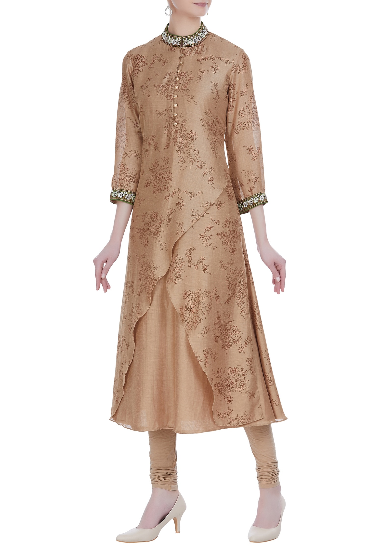 Buy De Moza Ladies Pencil Fit Golden Beige Solid Kurta Pant Online - Lulu  Hypermarket India