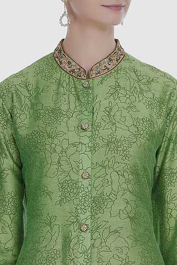 Mint Green Asymmetric Hem Kurta