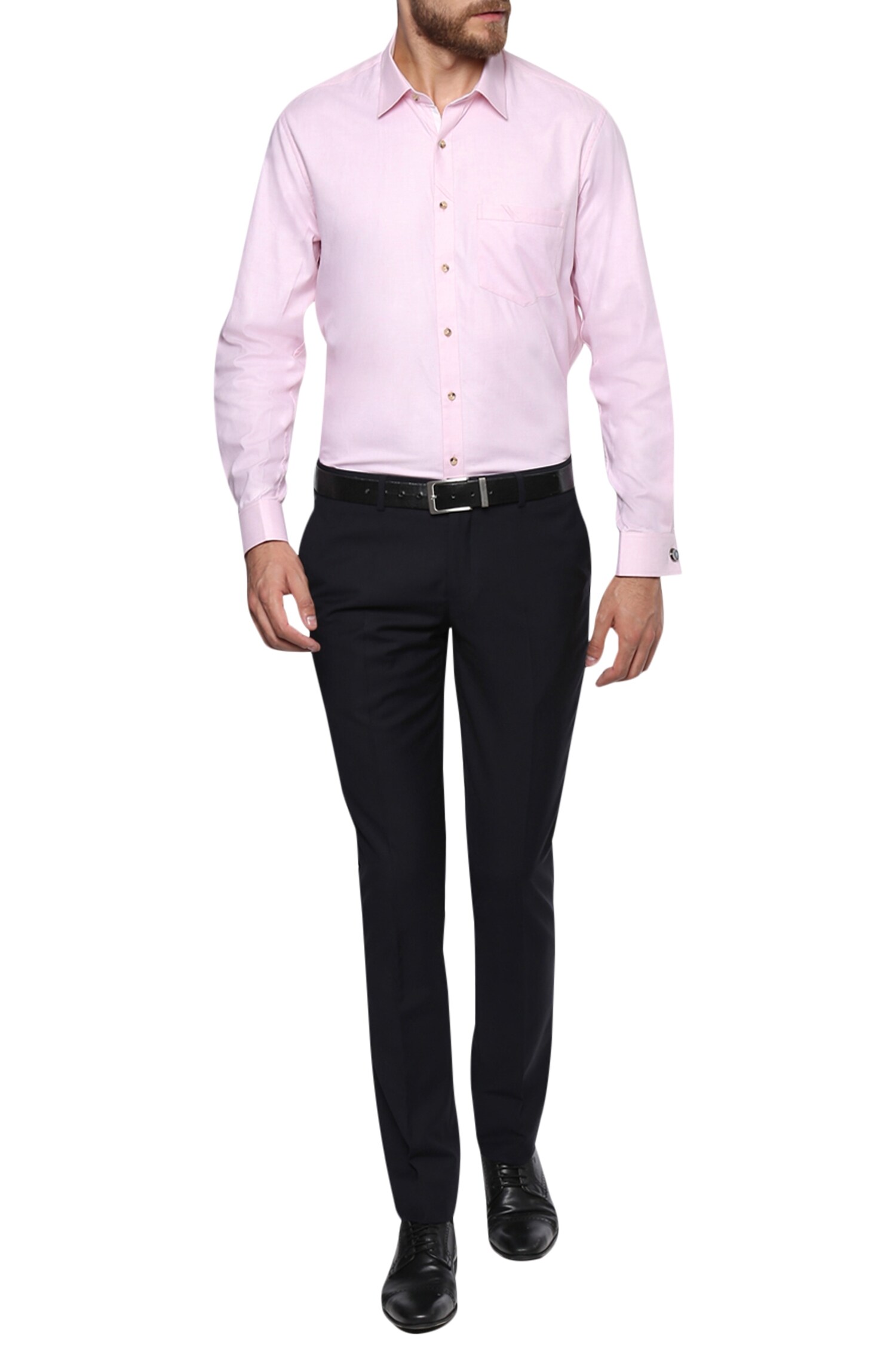 Buy Philocaly Pink Formal Button Down Dress Shirt Online | Aza Fashions