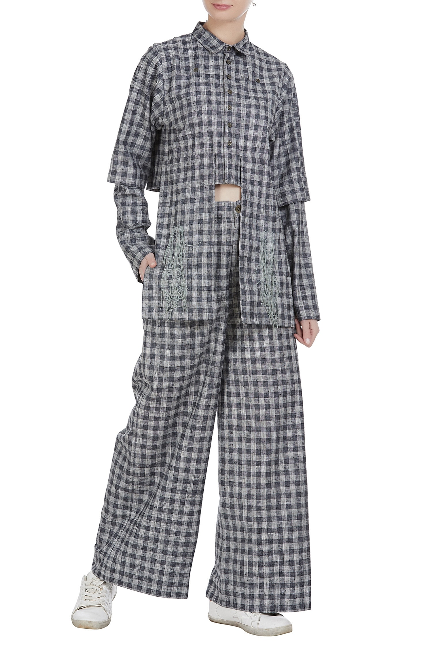 flared checkered pants