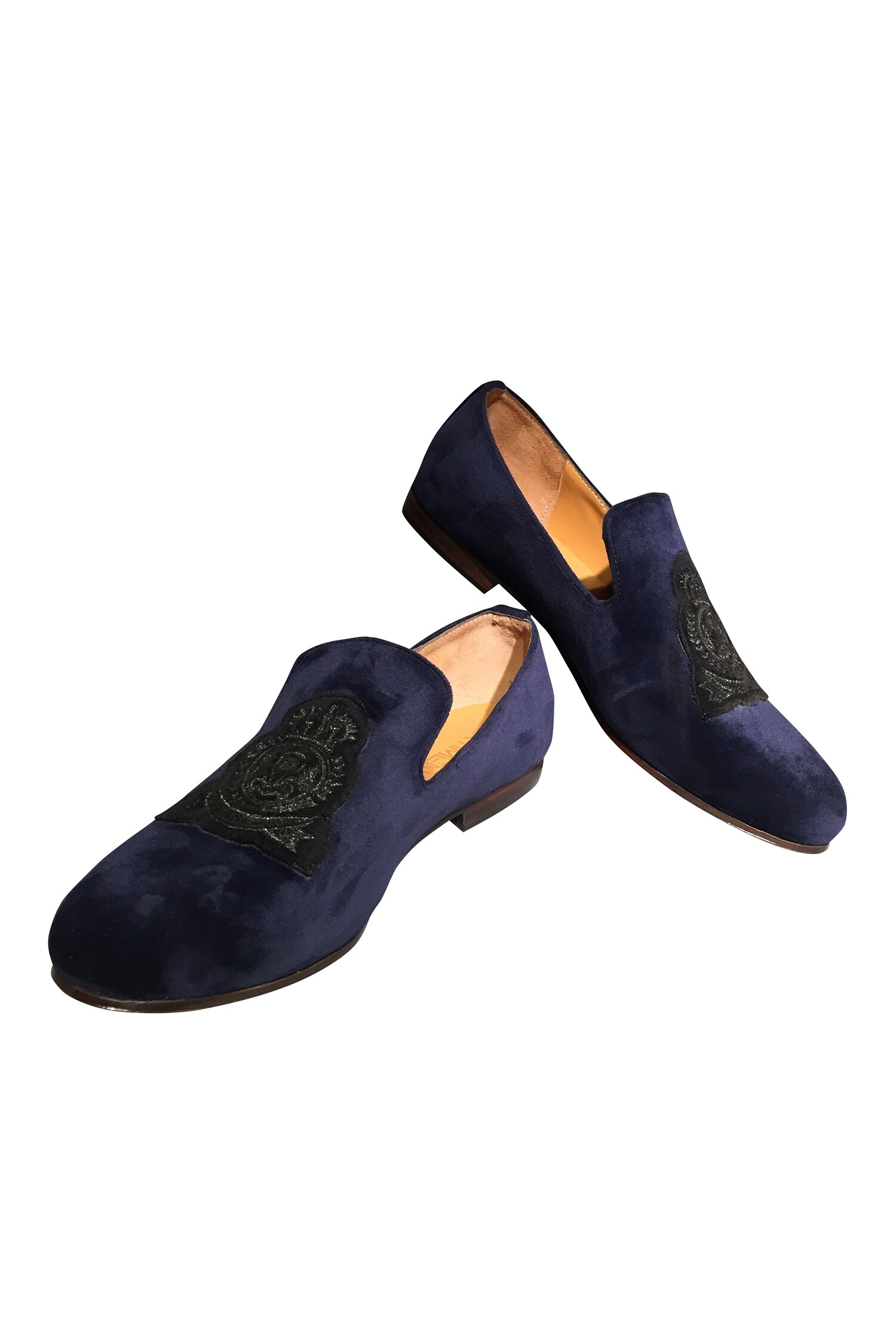 velvet backless loafers