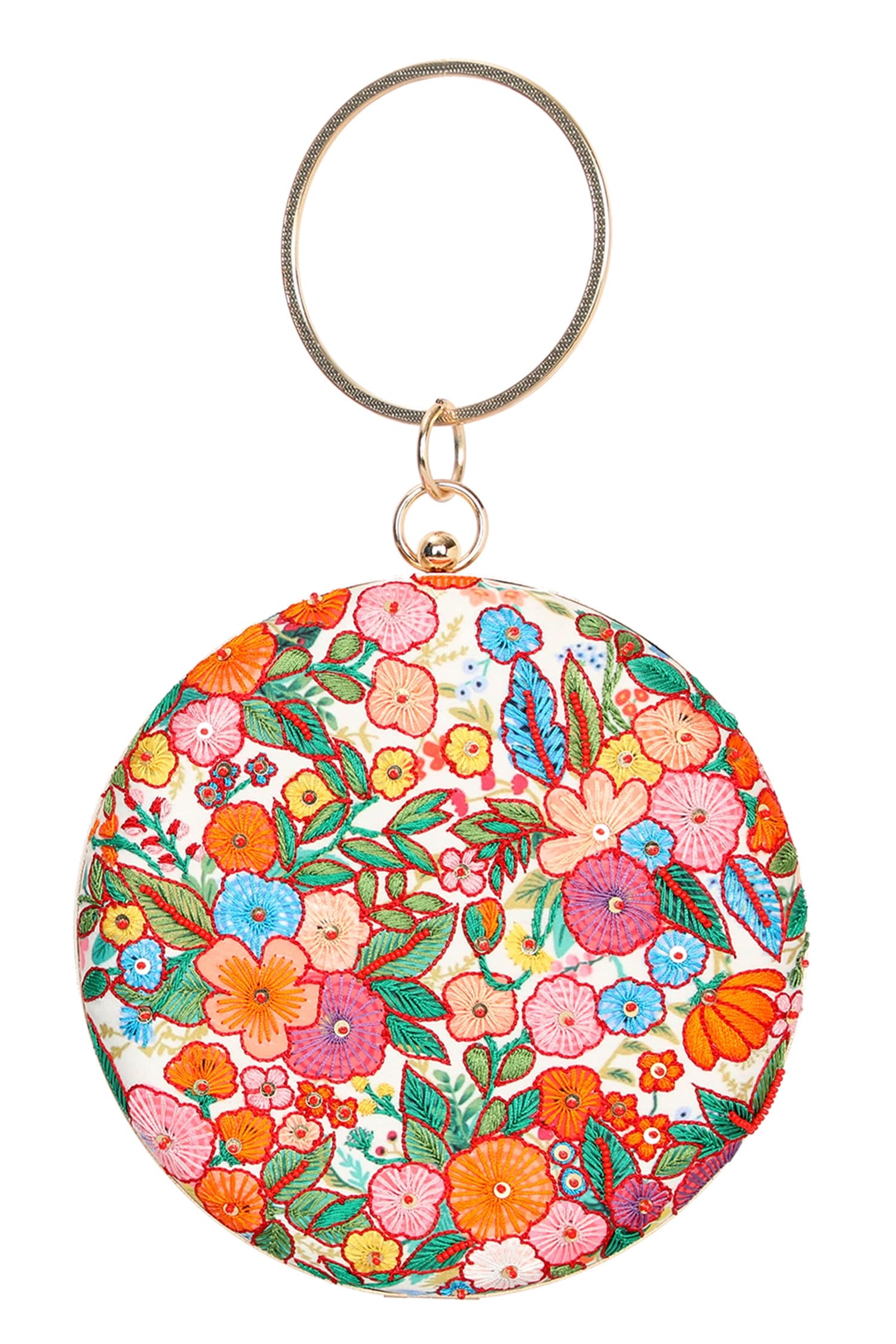 Cherry Blossoms Flower Embroidery Keychain