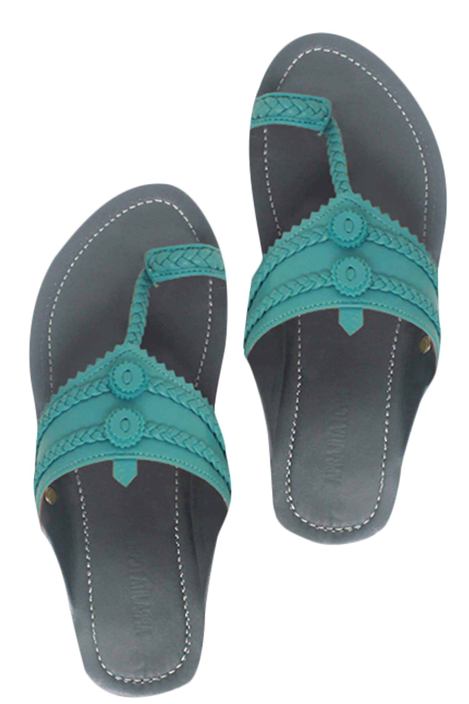 Buy Kolhapuri style leather strap sandals by Aprajita Toor at Aza Fashions