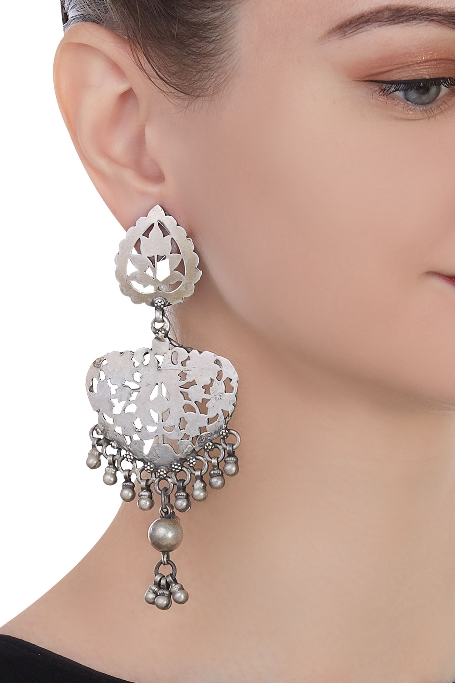 Buy Pure silver earrings by Motifs by Surabhi Didwania at Aza Fashions