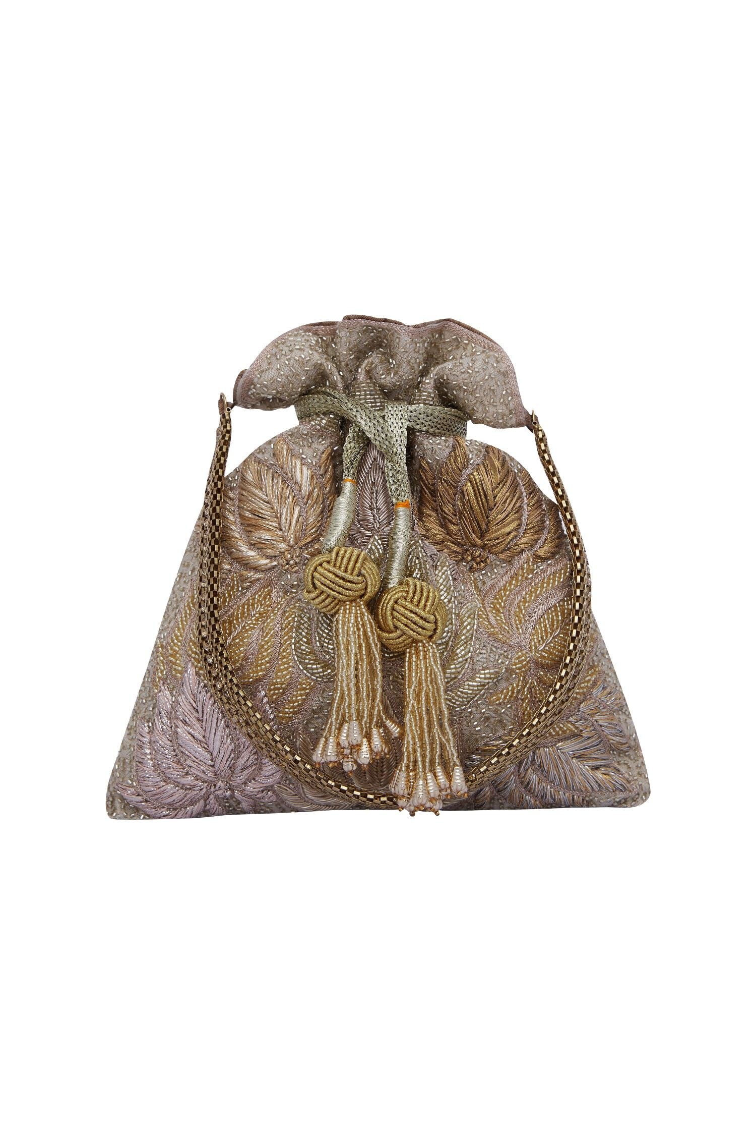 Buy The Pink Potli Embroidered Potli Bag Online Aza Fashions