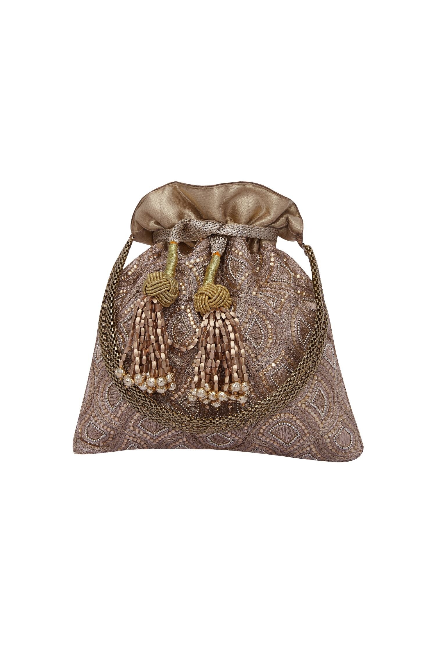 Buy The Pink Potli Embroidered Potli Bag Online Aza Fashions