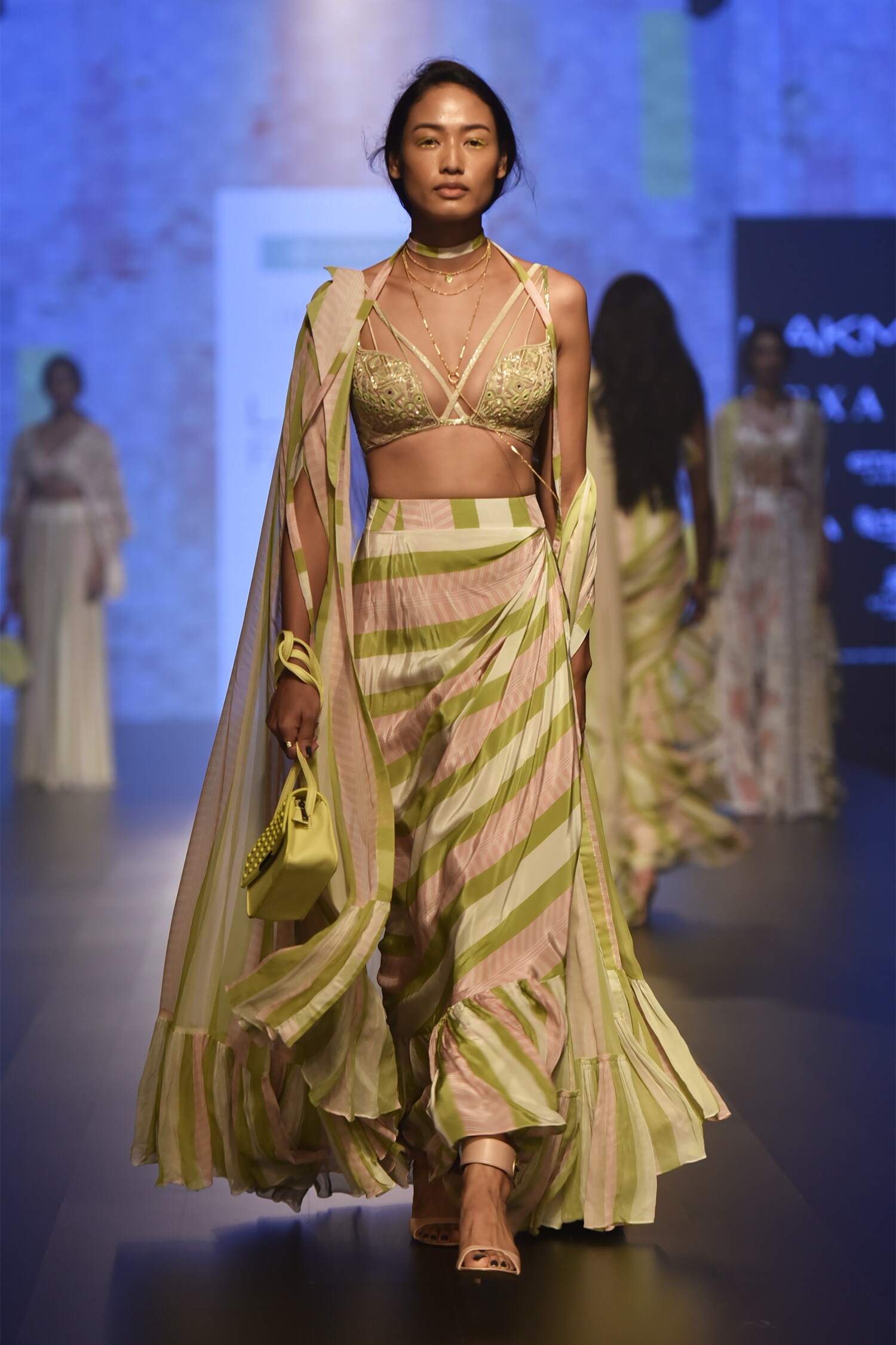 Buy Natural Crepe Tulip Skirt Cape Set By Arpita Mehta At Aza