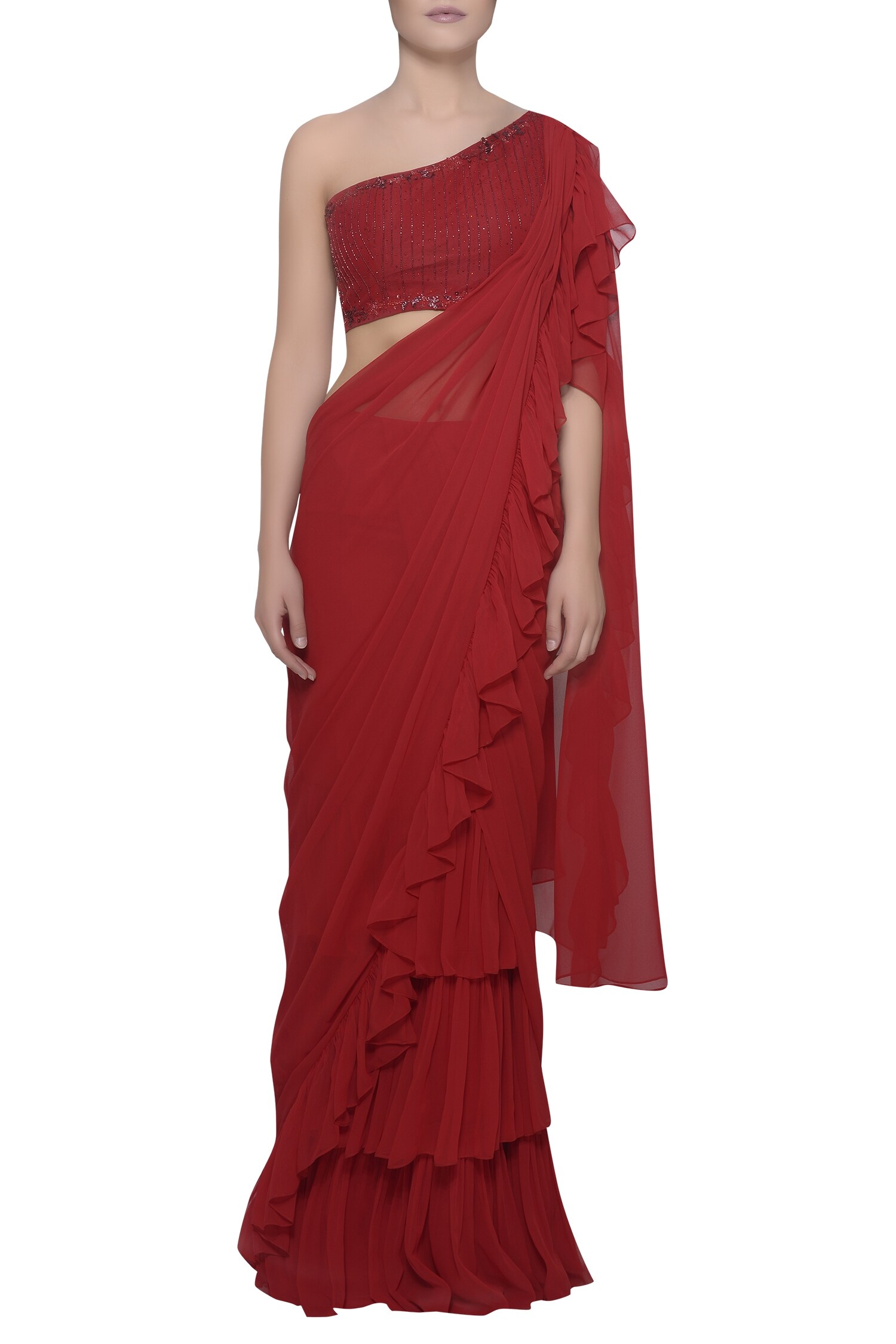 frill saree meesho