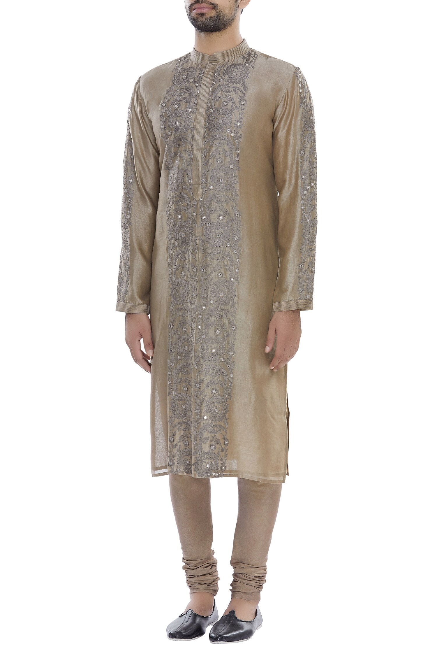 Buy Rar Studio Men Aari And Mirror Embroidered Kurta With Churidar