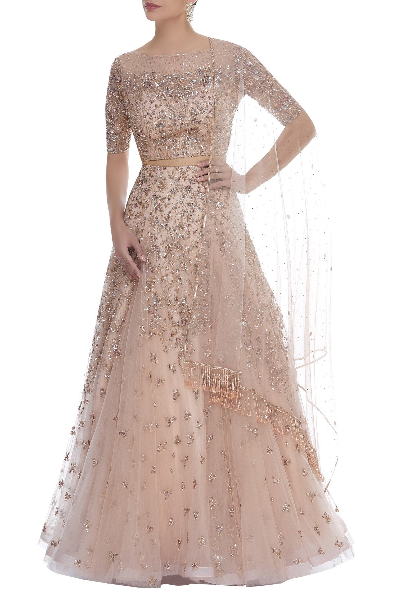 shawl designs for lehenga