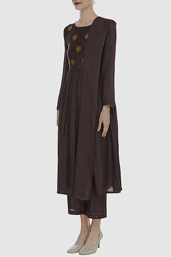 Handloom Banarasi Kurta Pants Set with Zari woven dupatta