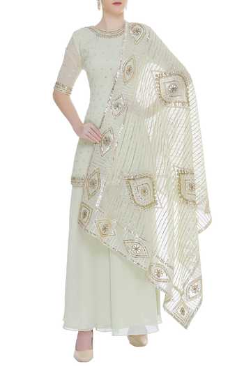 Green Ethnic Festive kurta and Palazzo Set main image 0