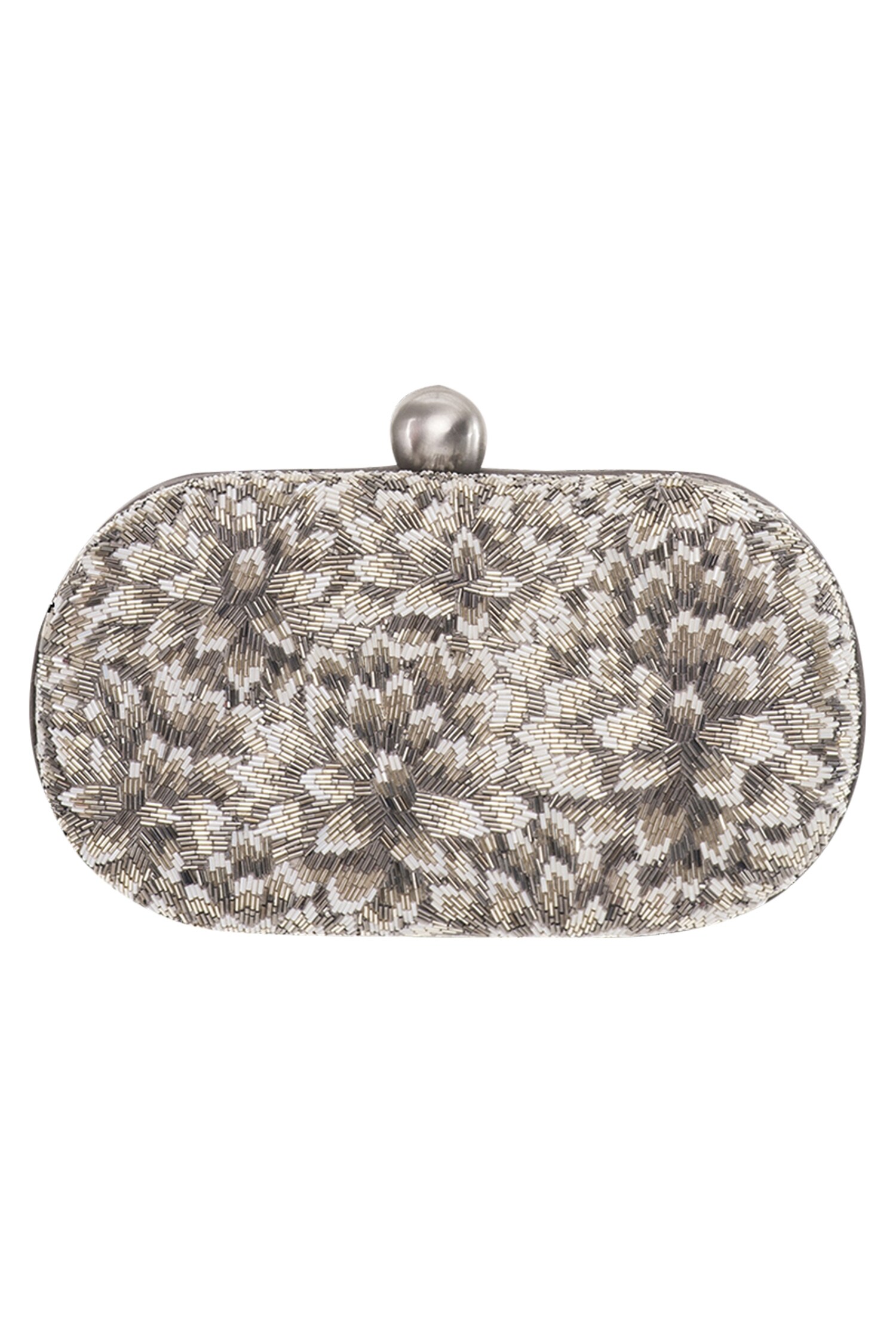 Buy Floral Embroidered Oval Clutch by Lovetobag at Aza Fashions