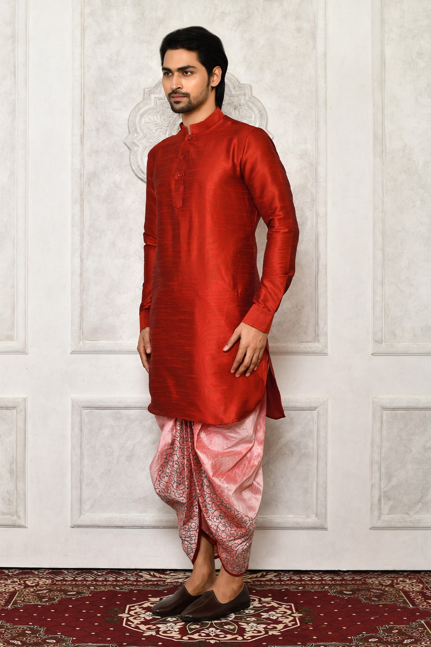 Meraki Red Top With Print Dhoti Pants – Pooja Keyur