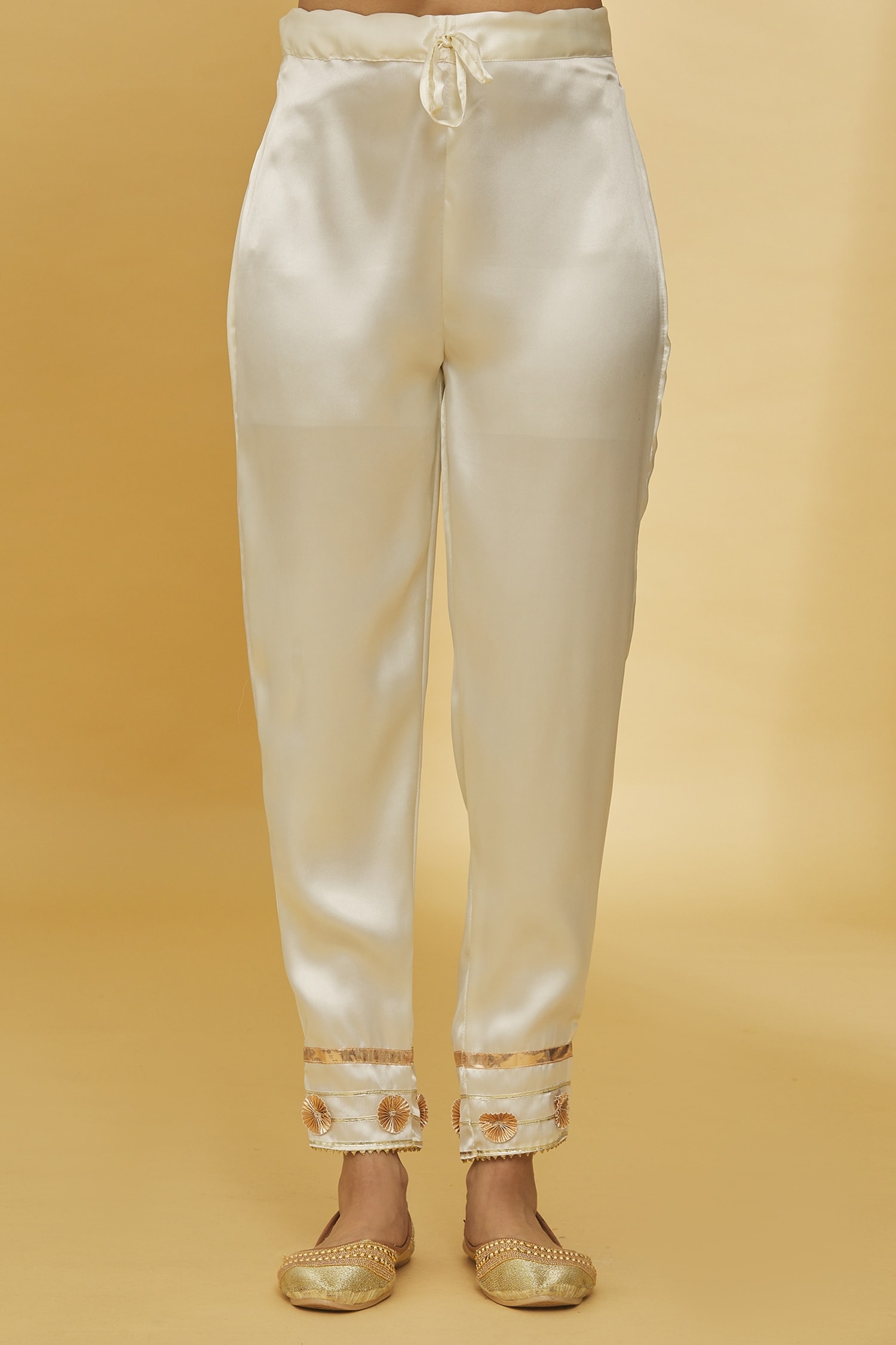 Ivory white silk and linen Capri trousers  Brioni IN Official Store
