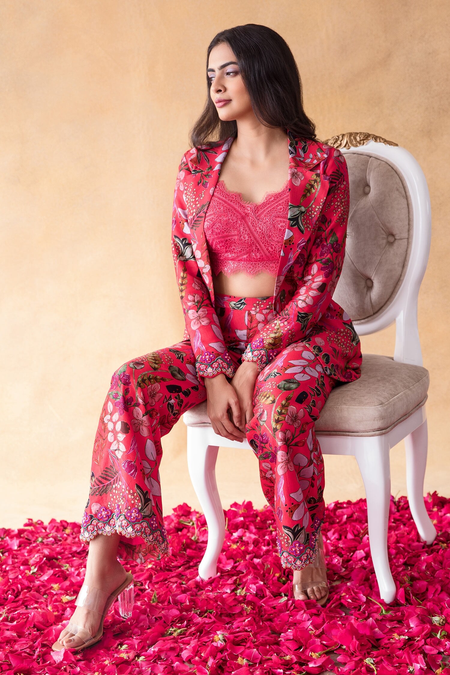 Double Breasted Blazer & Pants Suit Set - Pink – PEGASI