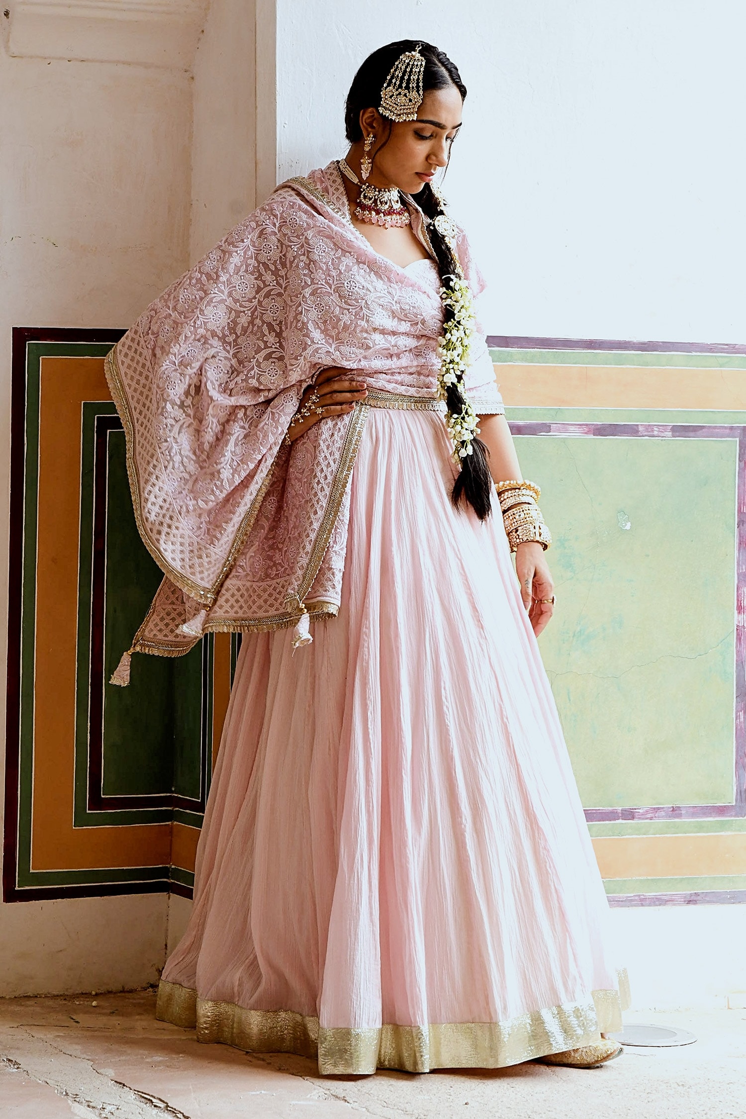 Buy Indian Heavy Pink Chikankari Lehenga, Girl Wedding Lenga Partywear  Designer Skirt. Pakistani Walima Lengha, Bridesmaid Lengha. Gift for Her  Online in India - Etsy