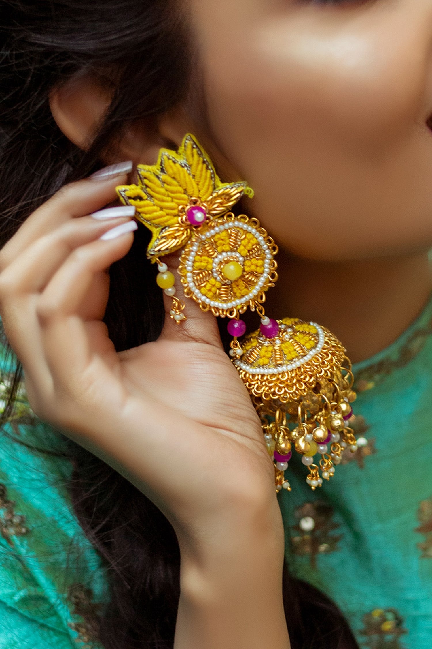 Lotus jhumkas sale online