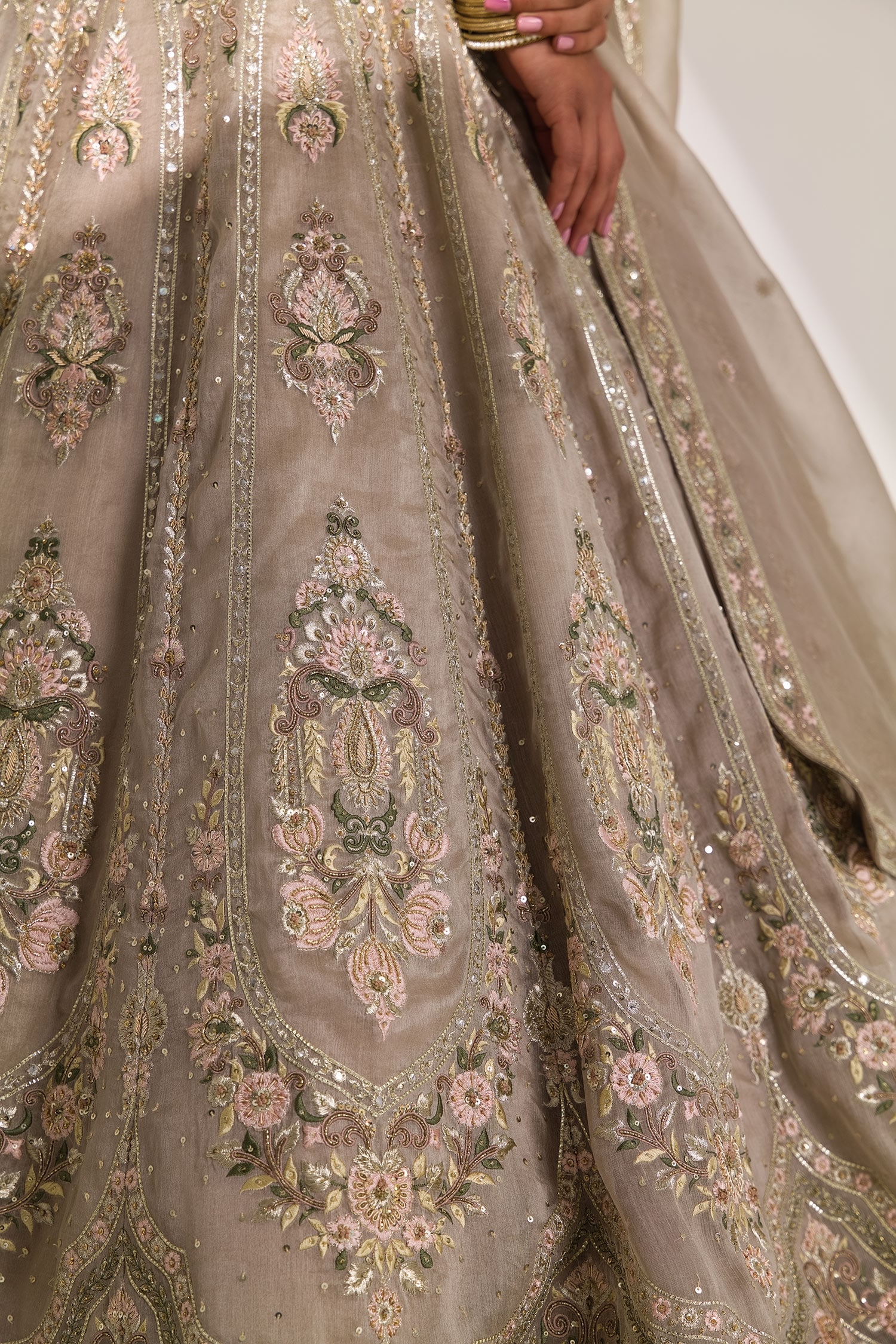 multicolor embroidered Silk unstitched bridal lehengas - ROOP KASHISH -  3288188