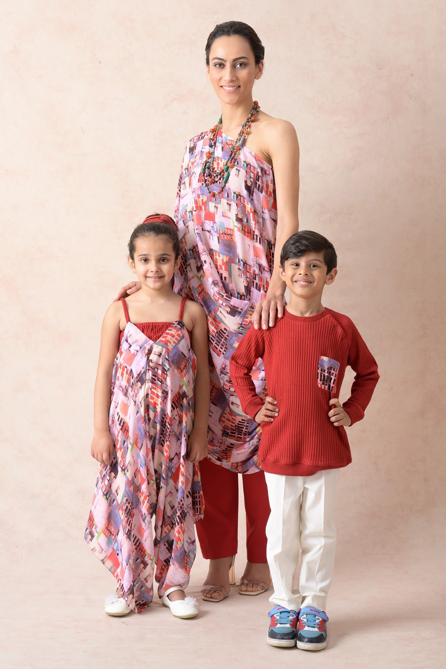 Buy Multi Color Viscose Crepe Printed Abstract Watercolour Jumpsuit For  Girls by Momkidsfashion Online at Aza Fashions.