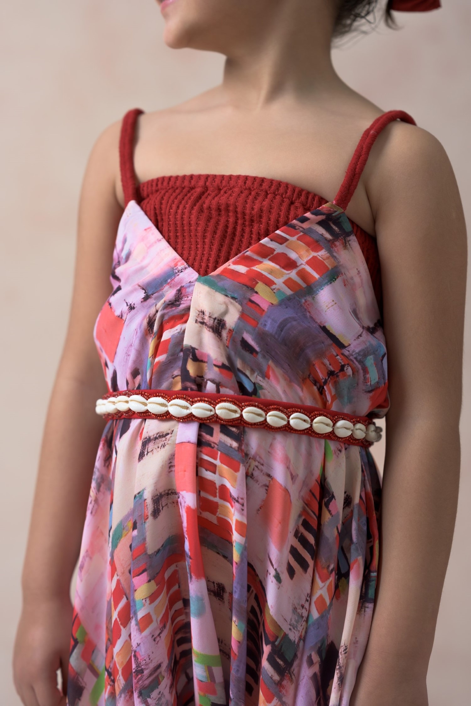 Buy Multi Color Viscose Crepe Printed Abstract Watercolour Jumpsuit For  Girls by Momkidsfashion Online at Aza Fashions.