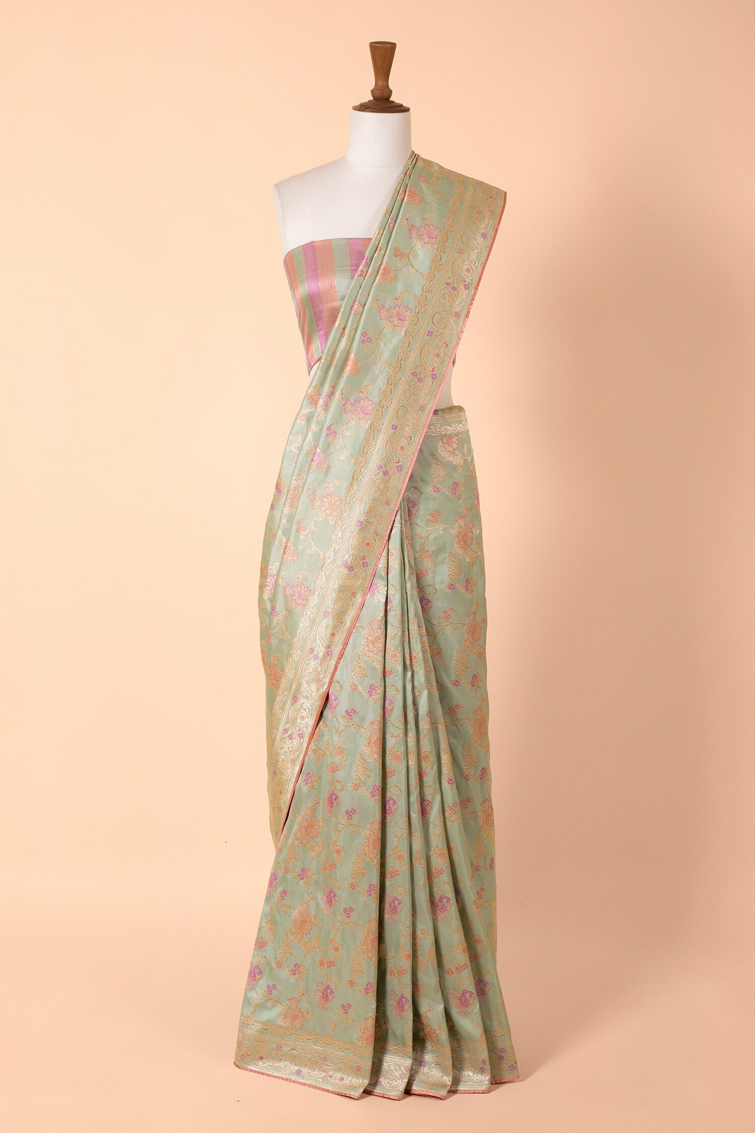 Ekaya Green Silk Woven Banarasi Kadwa Saree For Women