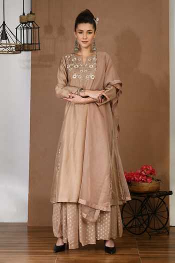 Inara Beige Kurta Style Shirt Dress