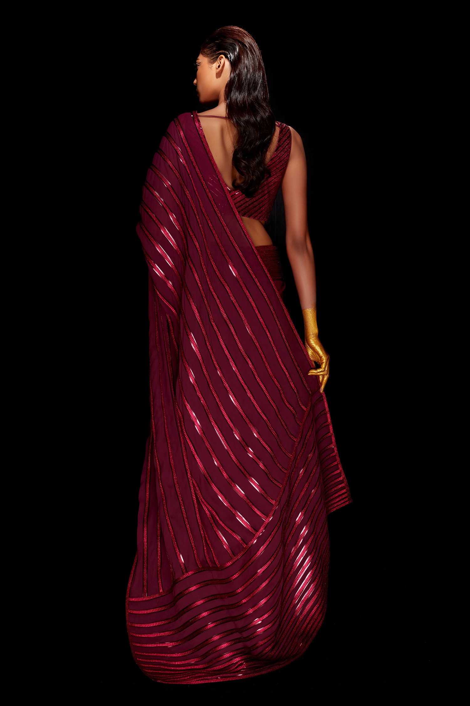 saree with stitched blouse online india