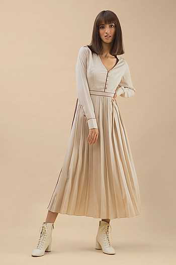 Luxury Pleated A-Line Dress
