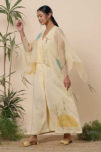 Dhara jumpsuit with cape - Yellow