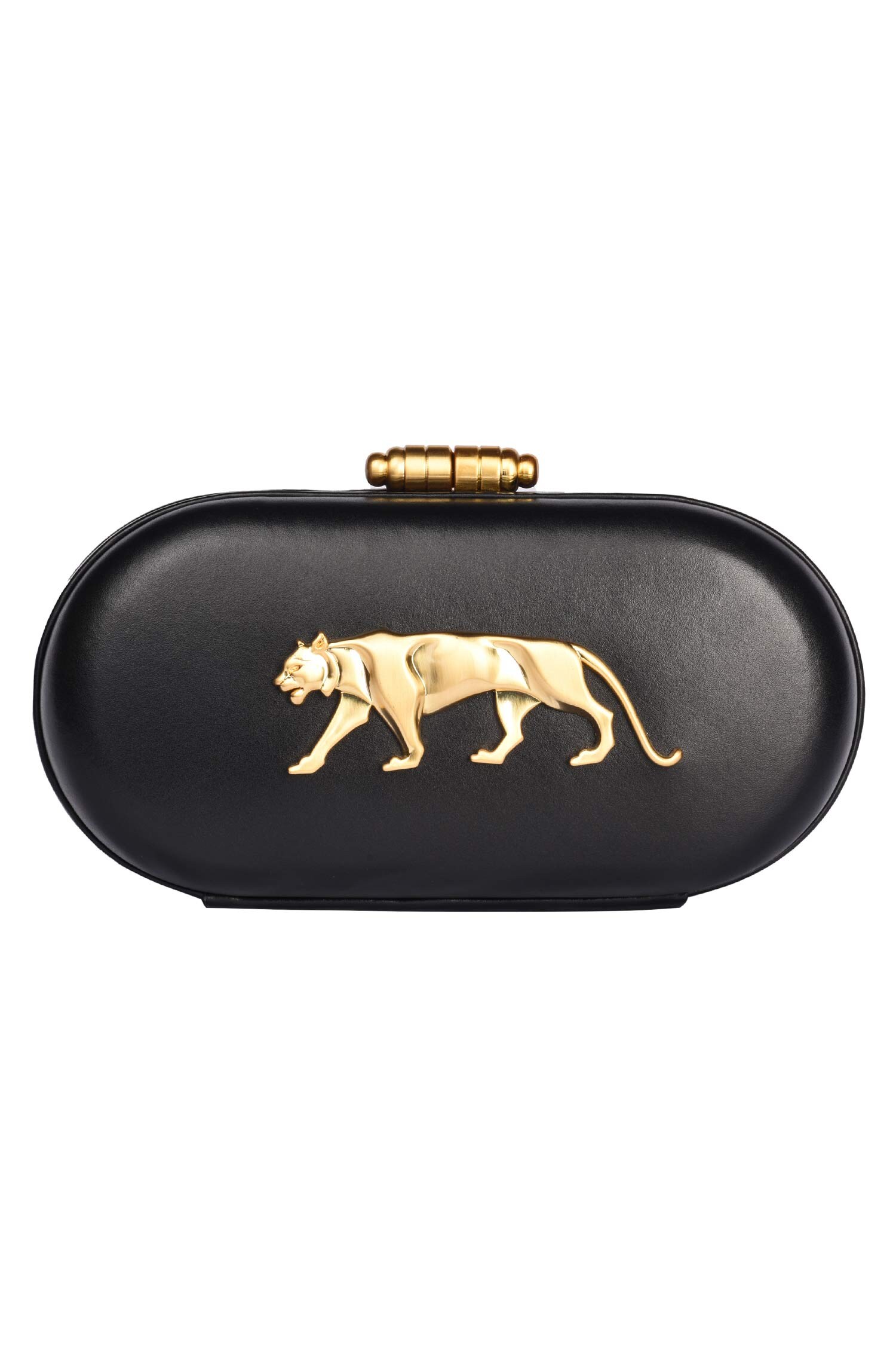 Buy Black Royal Bengal Tiger Capsule Clutch by Sabyasachi Online at Aza