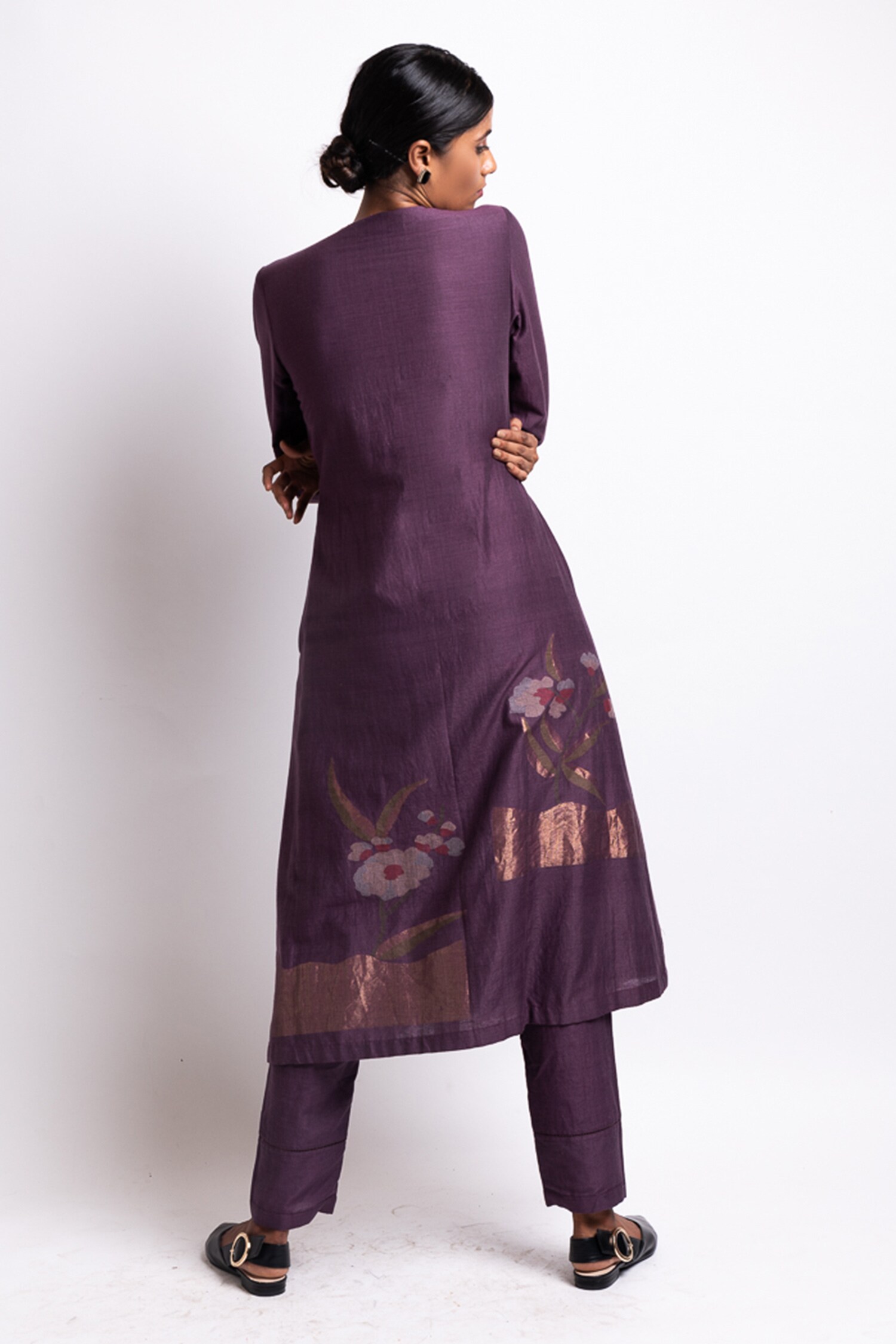 Buy ArteAlter Purple Handwoven Silk Cotton Jamdani Kurta Online Aza Fashions