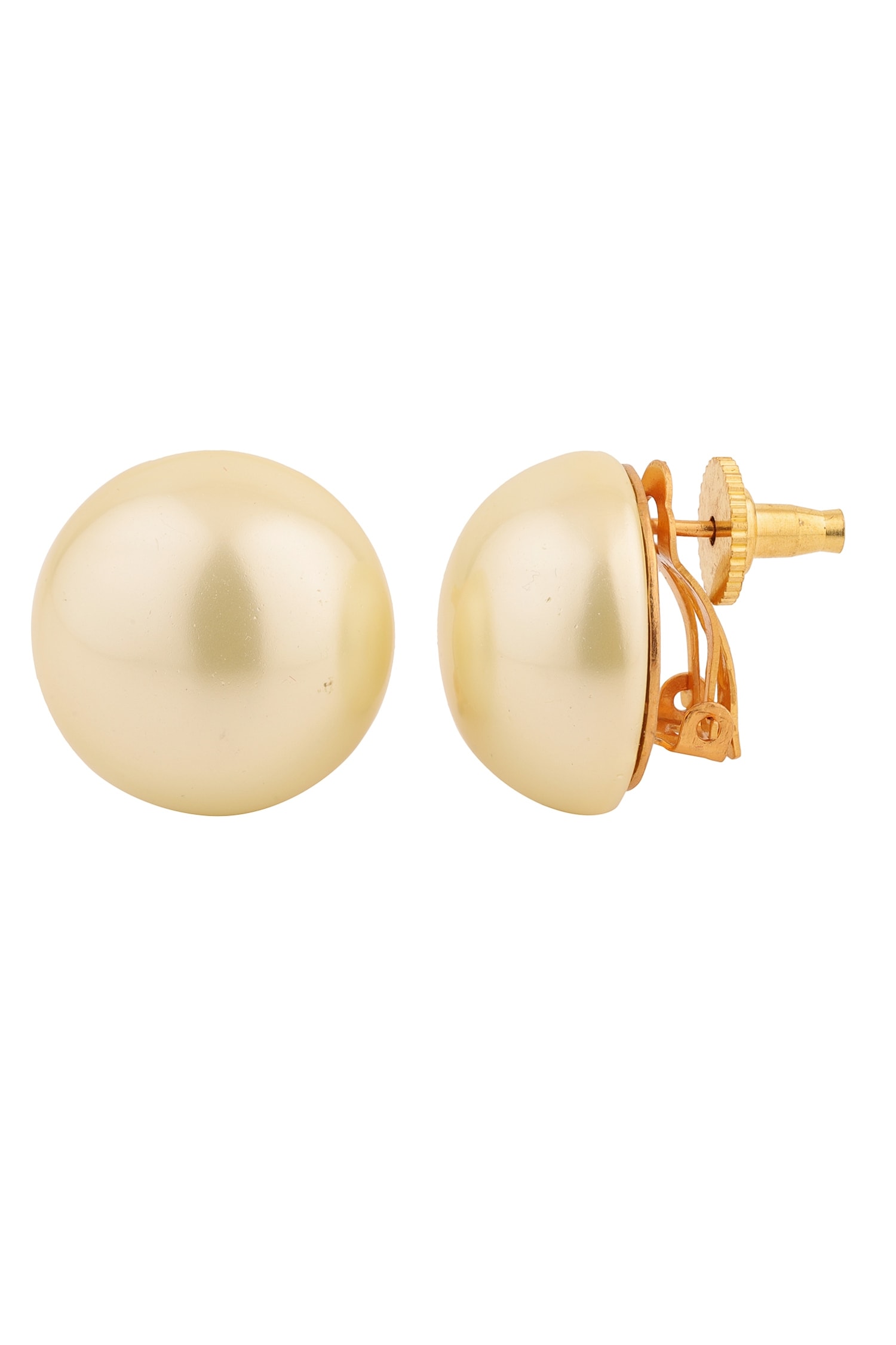 The Pearl Story  20 mm Ivory White Shell Pearl Studs  Curio Cottage