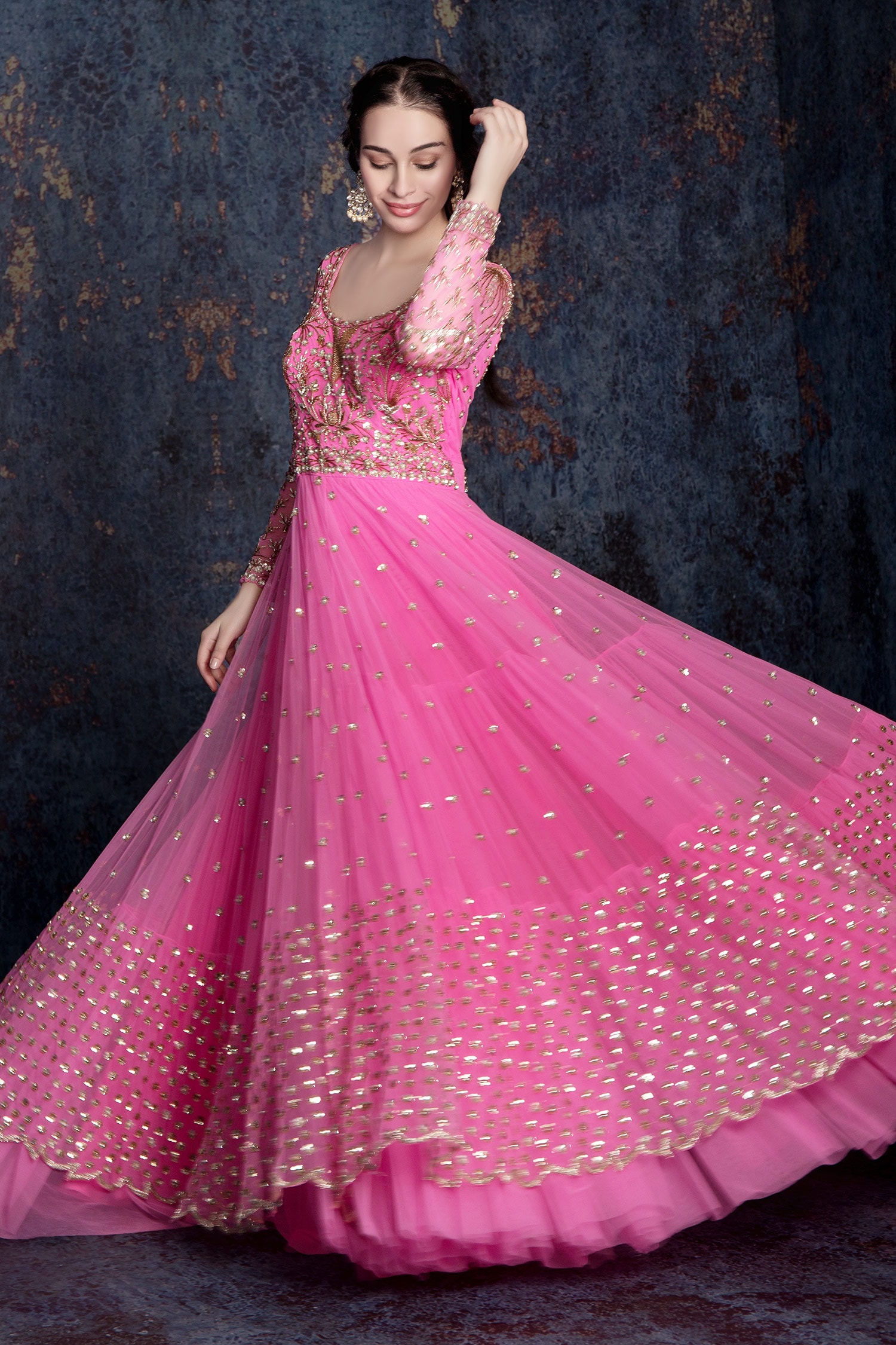 Baby Pink Color Anarkali Suit On Georgette With Embroidery Work - Ethnic  Race