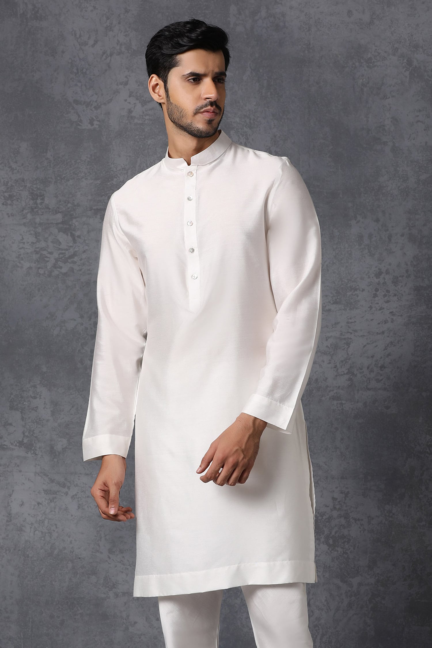 Buy White Cotton Kurta Set For Men by Ankit V Kapoor Online at Aza ...
