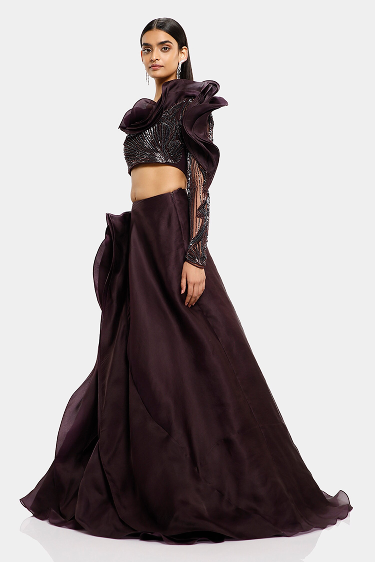 buy organza lehenga online