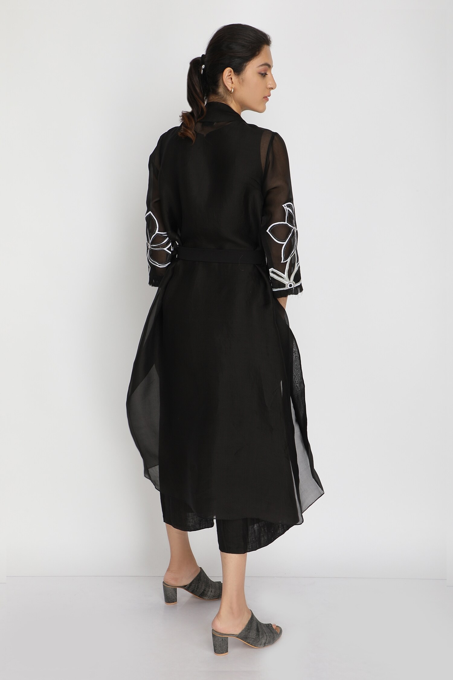 Buy Arcvsh by Pallavi Singh Organza Jacket & Linen Jumpsuit Set Online