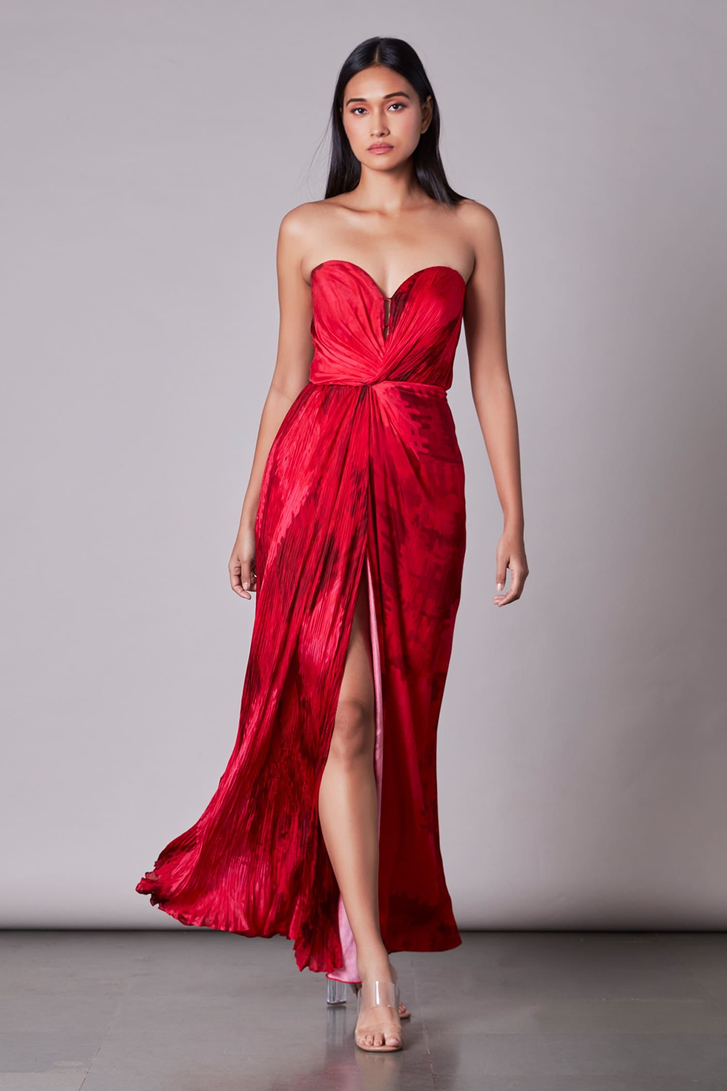 Buy Red Satin Embroidery Cowl Printed Slip Dress For Women by Saaksha &  Kinni Online at Aza Fashions.
