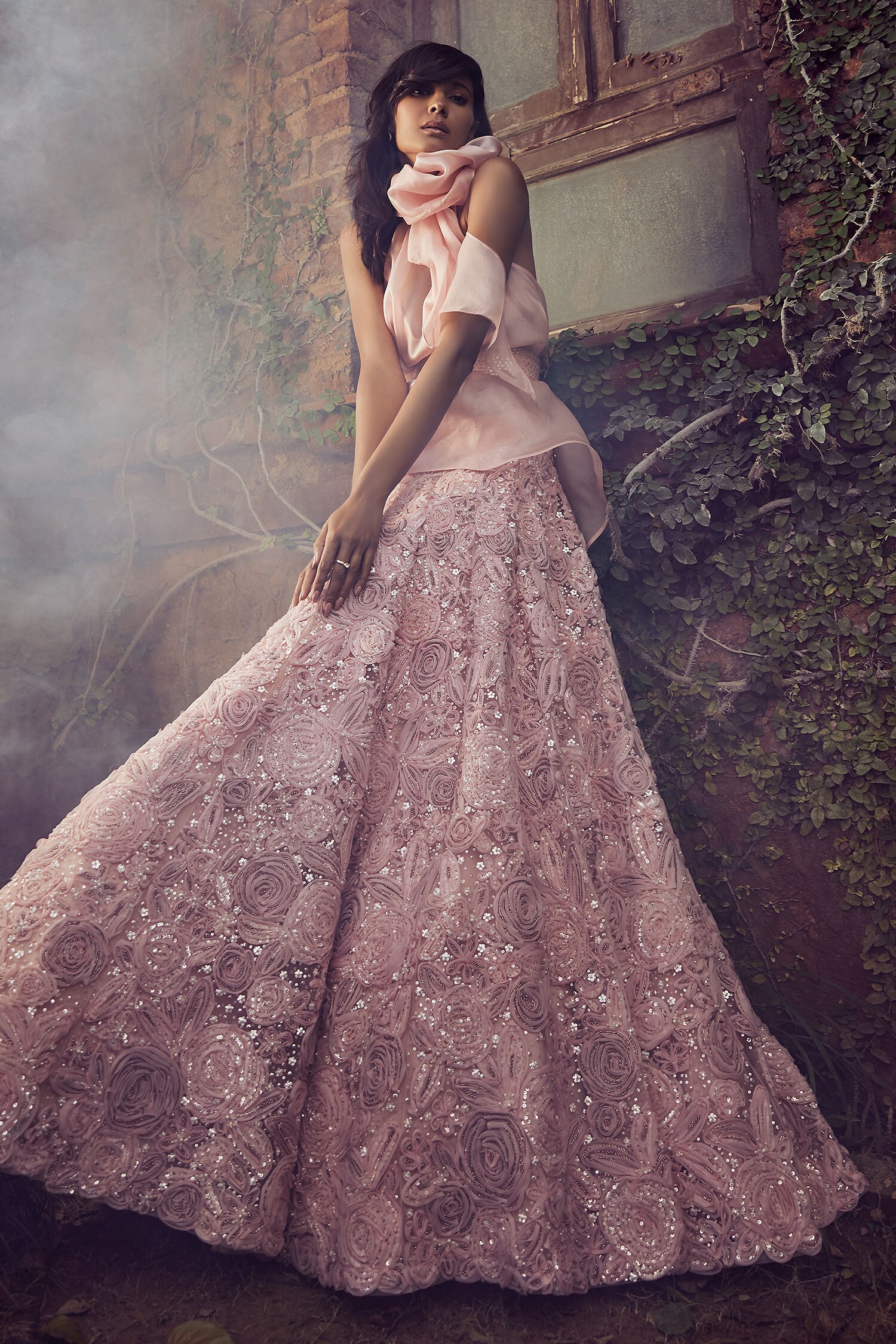 buy organza lehenga online