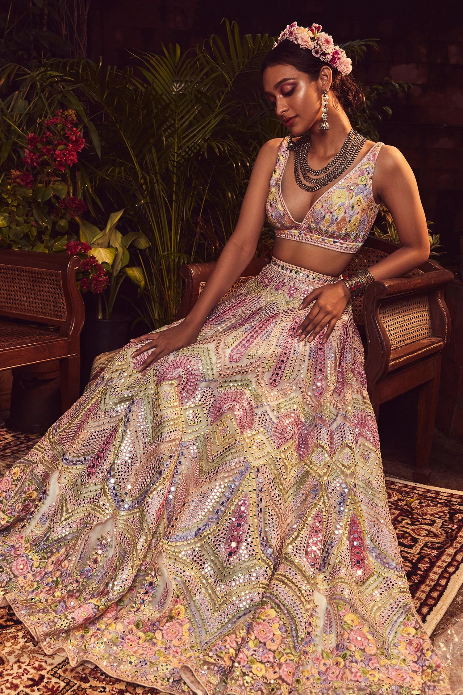 Buy Wedding Lehenga Choli - Stunning Magenta Sequins & Mirror Lehenga –  Empress Clothing