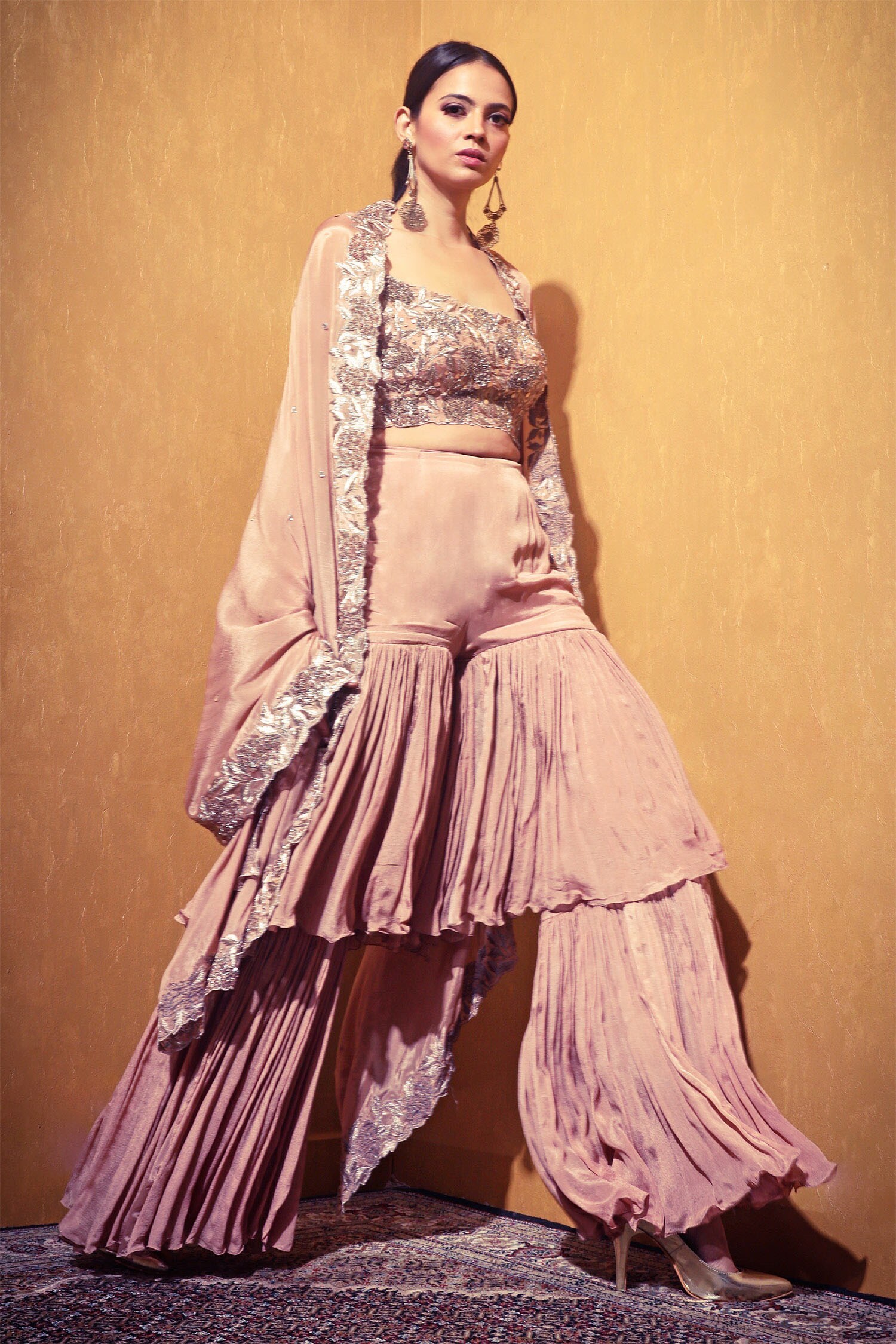 modern sharara with crop top