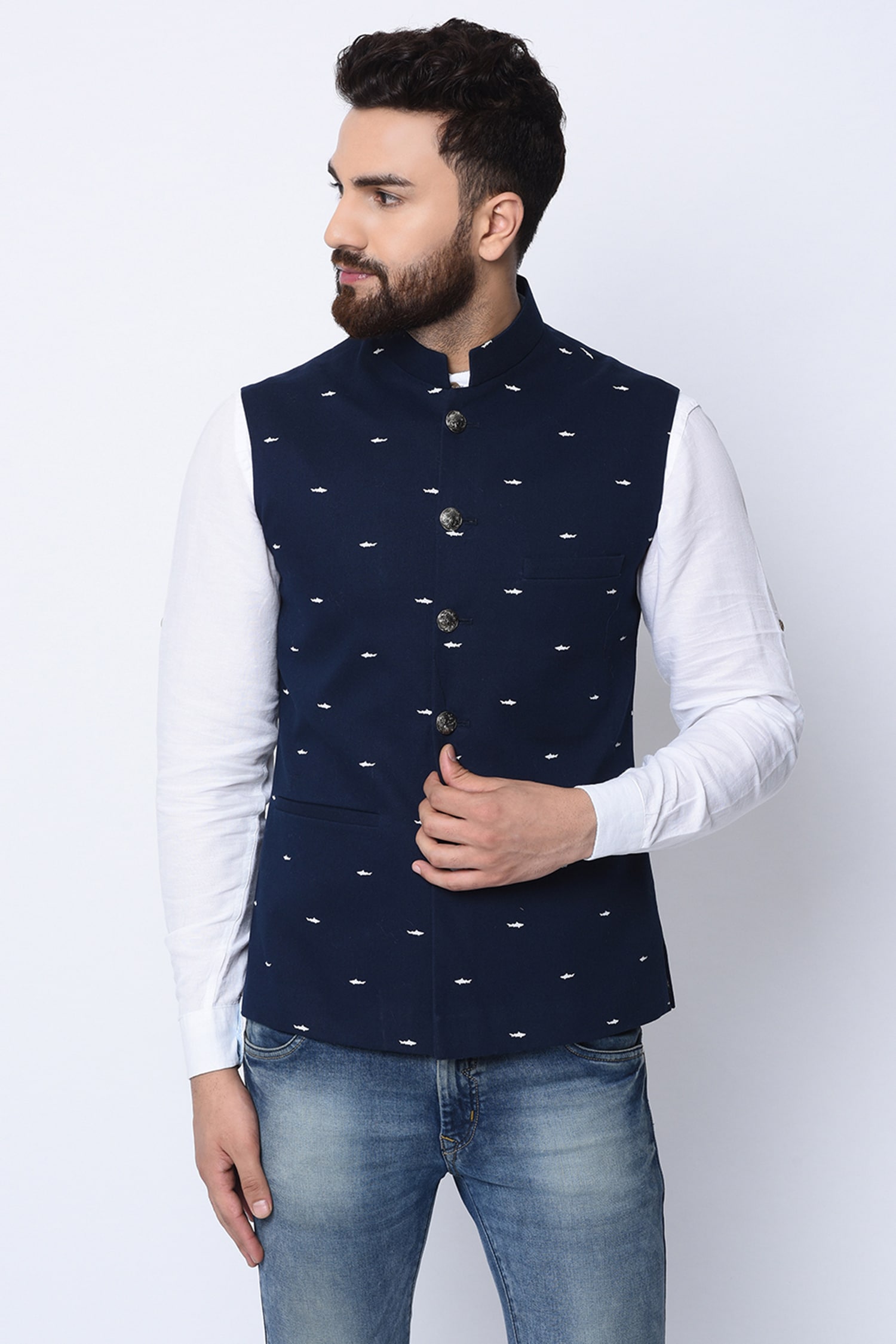 nehru jacket on jeans