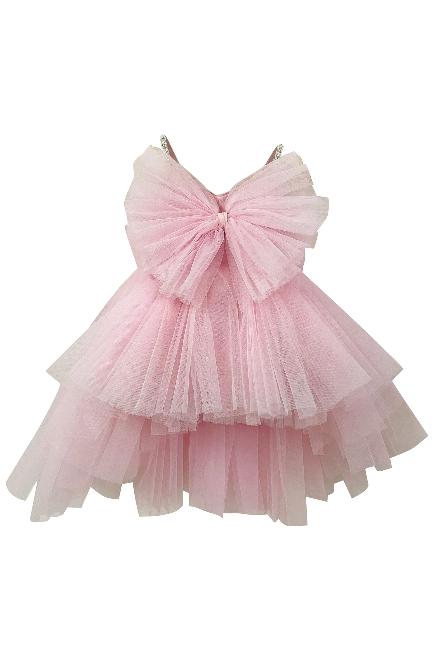 Buy Pink Tulle High-low Dress For Girls by Pa:Paa Online at Aza Fashions.