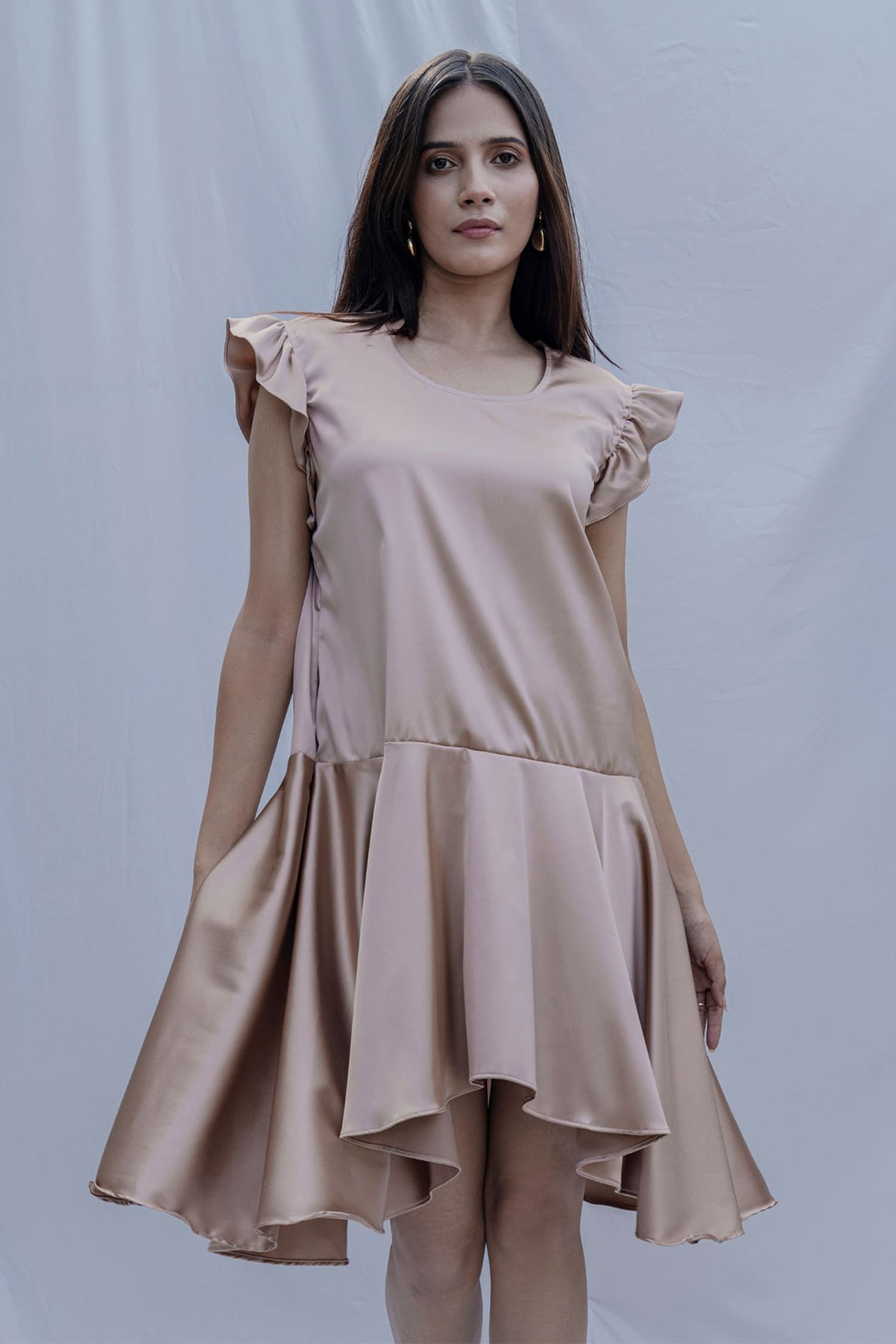 Buy Bohame Gold Carla Satin Silk Dress Online | Aza Fashions