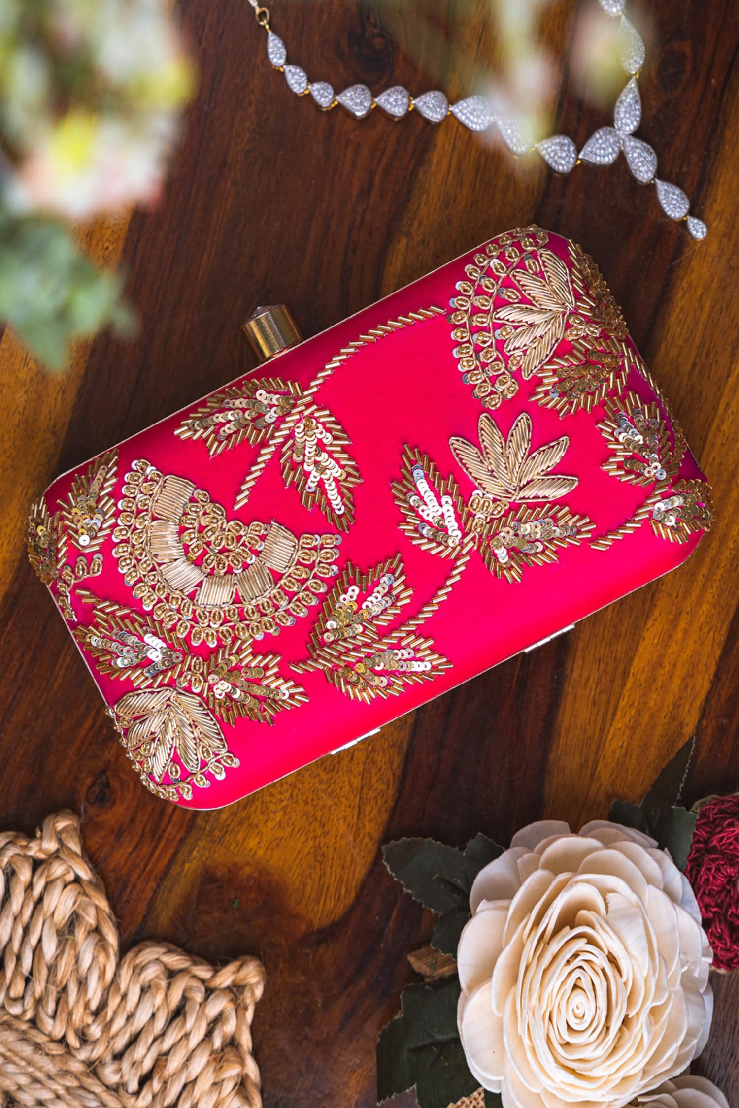 Buy NR BY NIDHI RATHI Ishani Embroidered Clutch With Sling Online | Aza ...